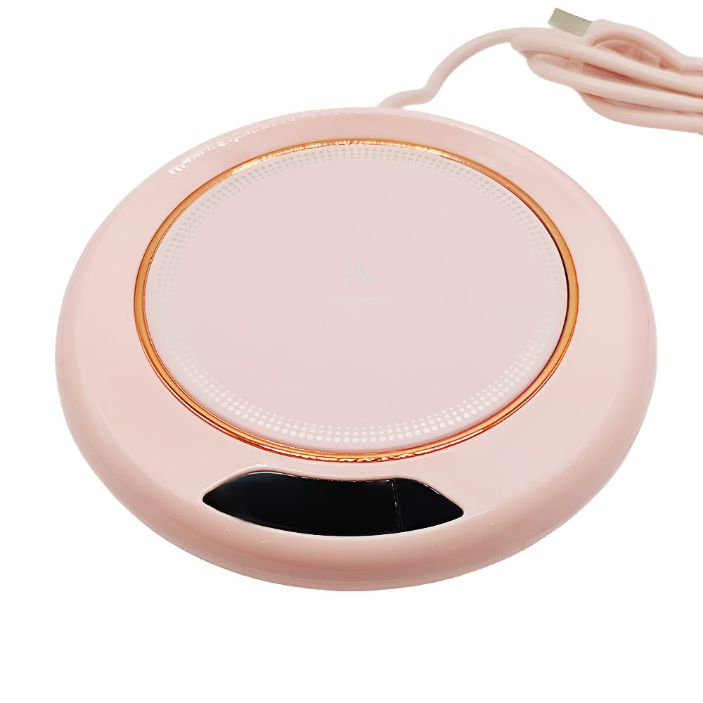 Smart Electric Hot Cup Warmer with USB-Powered Pad, 3-Temperature Settings & 8-Hour Timer