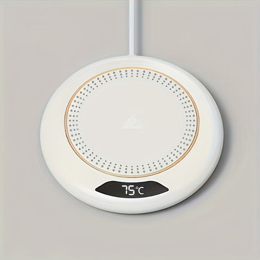 Smart Electric Hot Cup Warmer with USB-Powered Pad, 3-Temperature Settings & 8-Hour Timer