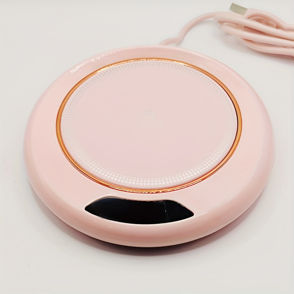 Smart Electric Hot Cup Warmer with USB-Powered Pad, 3-Temperature Settings & 8-Hour Timer